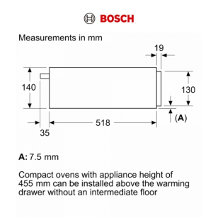 Bosch BIC7101B1B 14厘米 20公升 嵌入式暖碗碟櫃